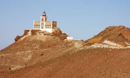 Lighthouse of the Cap of 3 Fourches in northern Morocco on the Mediterraneanの写真素材