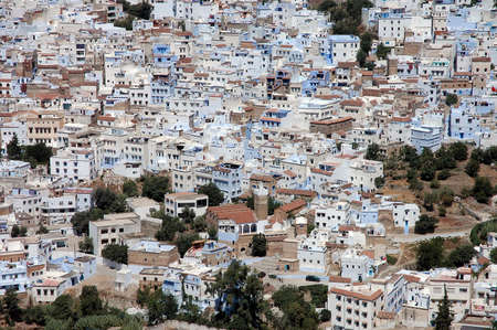Chefchaouen the blue city in northern Morocco north west Africaの写真素材