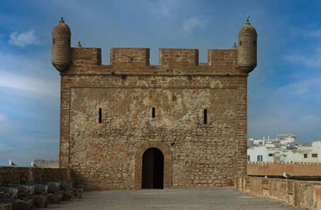 Old portuguese architecture in Essaouira (mogador) in Moroccoの写真素材