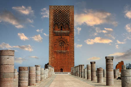 Hassane tower in Rabat the capital of Moroccoの写真素材