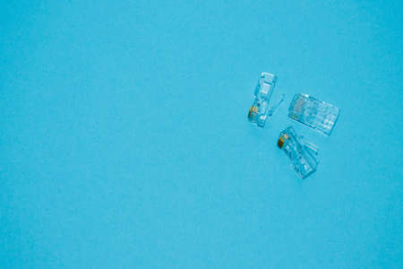 Lan connector rj45 on white background