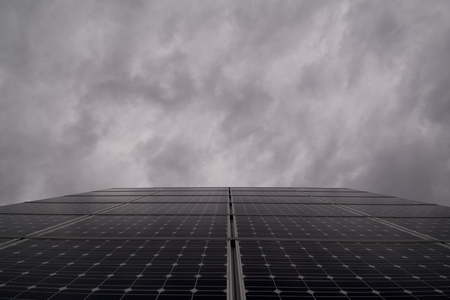 Photovoltaic panels under cloudy sky, Italy