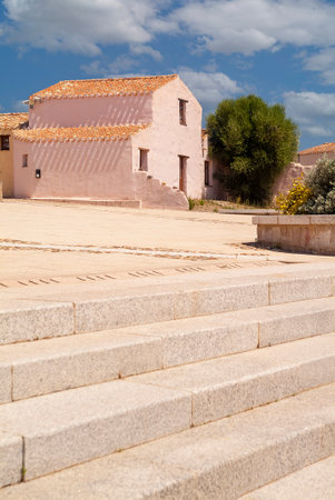 Tratalias, Sardinia, Italy - 09-07-2011, medieval houses and streetsのeditorial素材