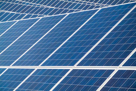 Close up of solar panels in an open field, Campobasso, Molise, Italy