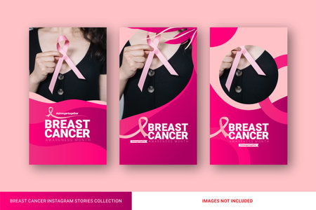 Breast Cancer Awareness Month Campaign. Woman holding pink ribbon. Breast Cancer Awareness Month Campaign.のイラスト素材