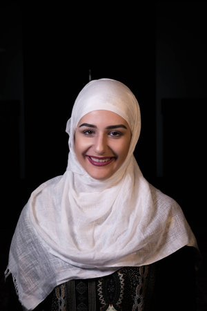 Girl with hijab smileの写真素材