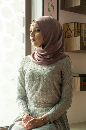 Muslim woman in mosqueの写真素材