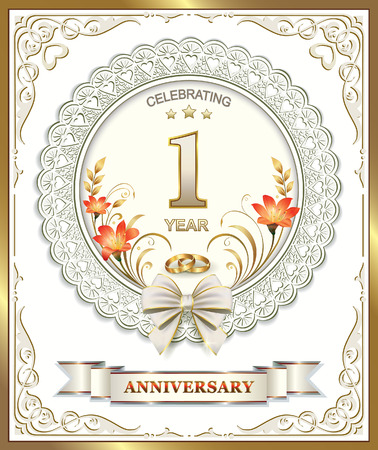 Greeting card with wedding anniversaryのイラスト素材