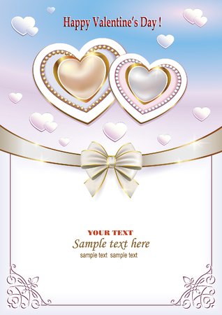 Background with hearts on Valentine's Dayのイラスト素材