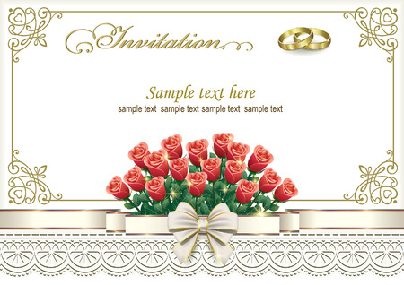 wedding invitation cardのイラスト素材