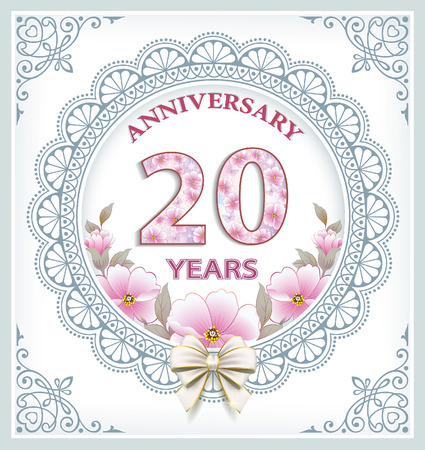 Anniversary card with 20 yearsのイラスト素材