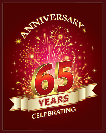 Anniversary card 65 yearsのイラスト素材
