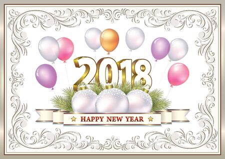 Happy new year 2018 backgroundのイラスト素材