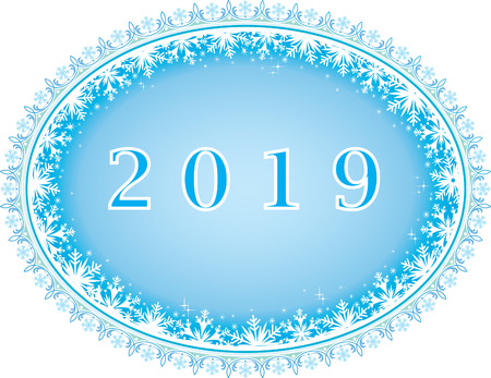 Merry Christmas and Happy New Year 2019.Vector illustrationのイラスト素材