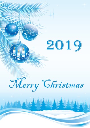 Merry Christmas 2019. Vector illustrationのイラスト素材