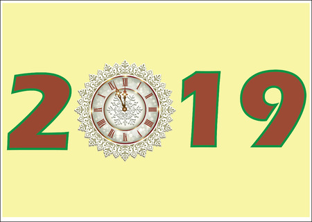 New Year 2019. Vector illustration.のイラスト素材