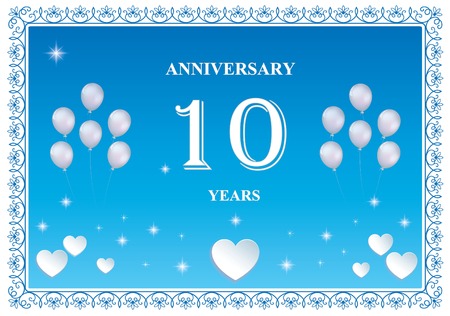 Anniversary 10 years. Vector illustrationのイラスト素材