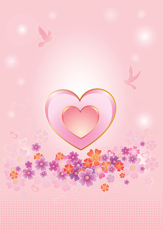 Background, valentine, birthday, anniversary, celebration, greeting card, wedding invitation illustration designのイラスト素材