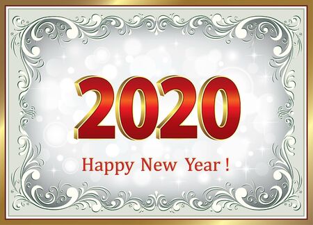 New Year card 2020. Vector illustrationのイラスト素材