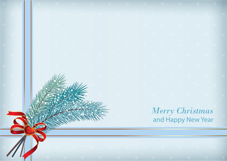 Merry Christmas and Happy New Year background with decoration and place for text. Great for invitations, greeting cards, flyers, congratulations, internet. Vector illustrationのイラスト素材