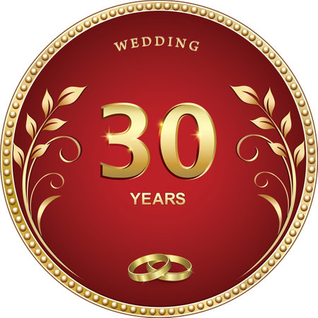 30 years anniversary, background, vector design for wedding greeting card and invitation cardのイラスト素材