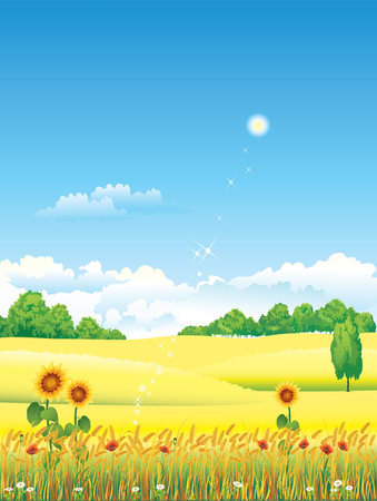 Summer landscape.のイラスト素材