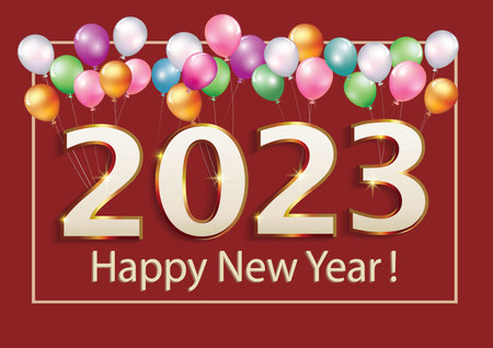Happy New Year 2023 greeting cardのイラスト素材