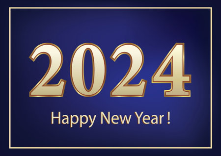 2024 Happy New Year celebrations. Vector design for background for posters, banners, calendar and greetings.のイラスト素材