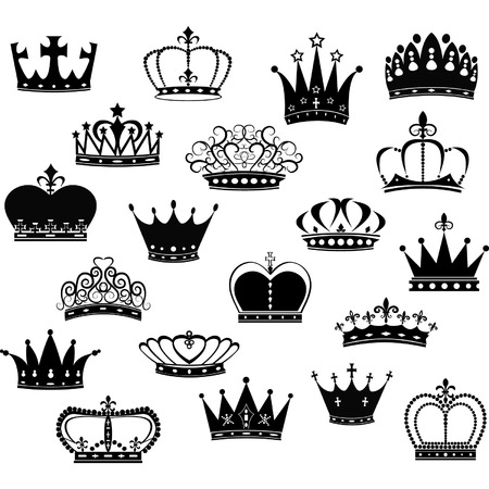Black Crown Silhouette Collectionのイラスト素材