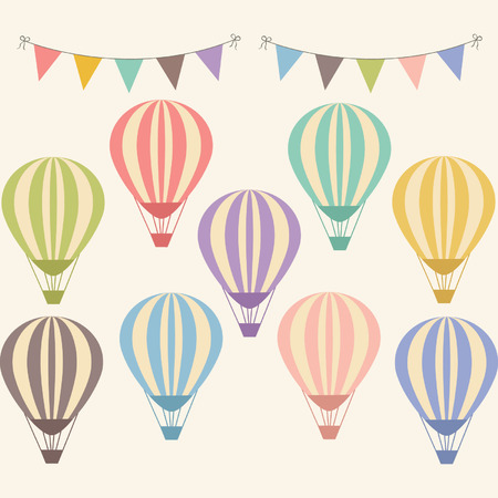 Vintage Hot Air Balloonのイラスト素材