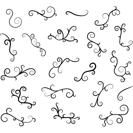 Flourish Swirl,Embellishment,Wedding Invitation setのイラスト素材