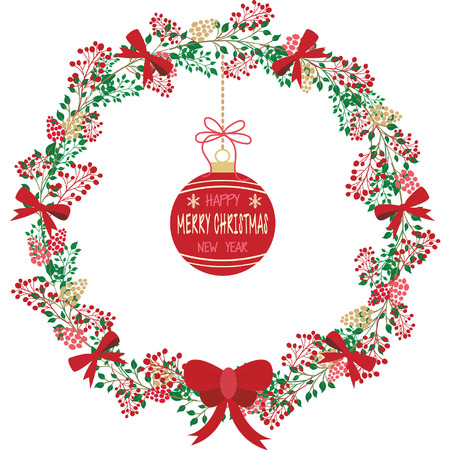 Christmas wreath with ornament.のイラスト素材