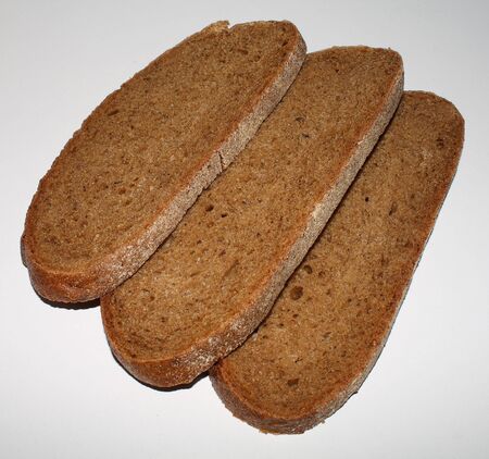 Three pieces of rye breadの写真素材