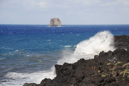 Coast of Stromboli island  Italy  