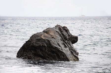 Stone bear  Stromboli island  Italy  の写真素材