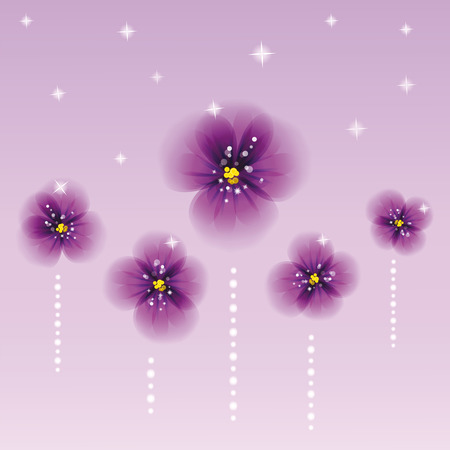 Pansy flowers on the greeting card のイラスト素材