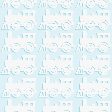 seamless background with steam locomotives のイラスト素材