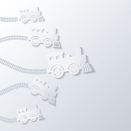 Steam locomotives move forward  Monochrome illustration のイラスト素材