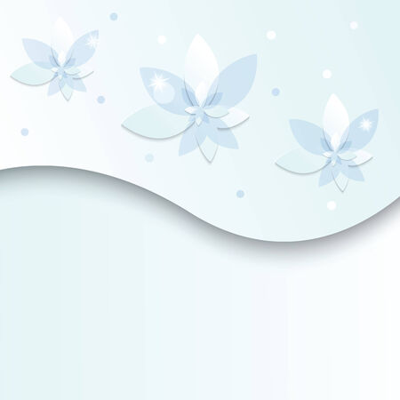 white blue flowers on a light background のイラスト素材
