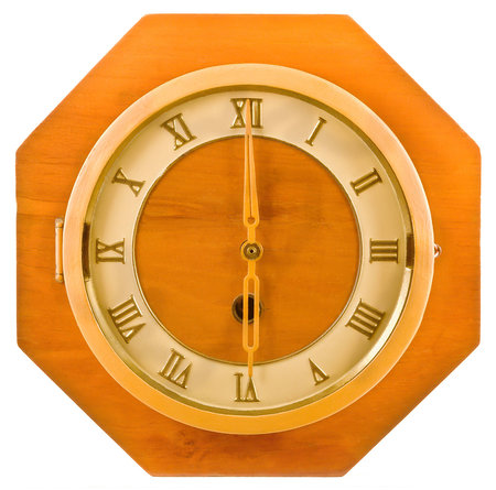 Wall wood retro clock  の写真素材
