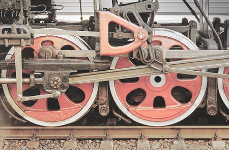 Mechanical part of steam locomotive.の写真素材