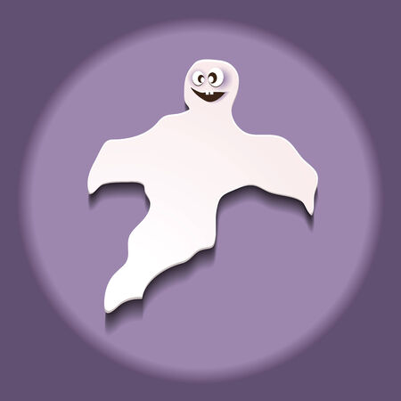 Ghost on violet background.のイラスト素材