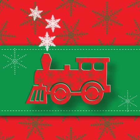 New Year image of the steam locomotive. Vector illustration.のイラスト素材