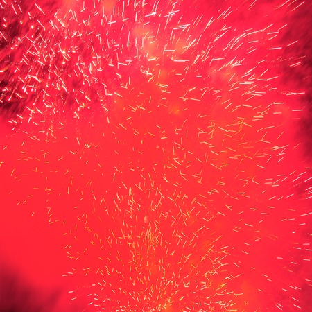 Fireworks in the evening sky.の写真素材