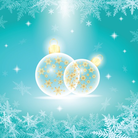 vector winter holiday illustration of christmas ballsのイラスト素材