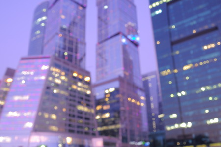 Blurred early morning business city center background.の写真素材
