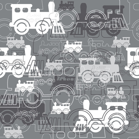 Seamless background with the steam locomotives. Vector illustration.のイラスト素材