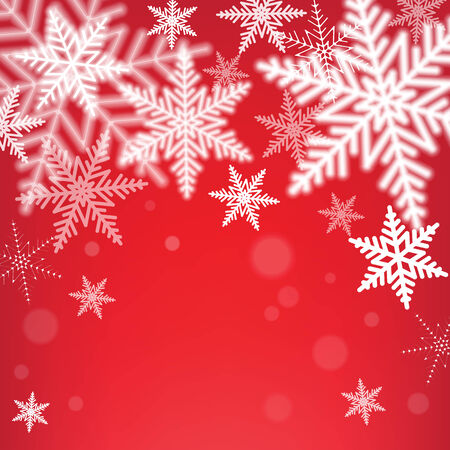 Christmas snowflakes on red background. Vector illustration.のイラスト素材