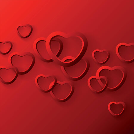 Heart shapes on the red background to the Valentineのイラスト素材