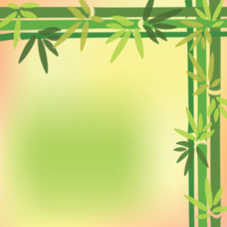 Blurred bamboo trees and leaves at on colorful background.のイラスト素材